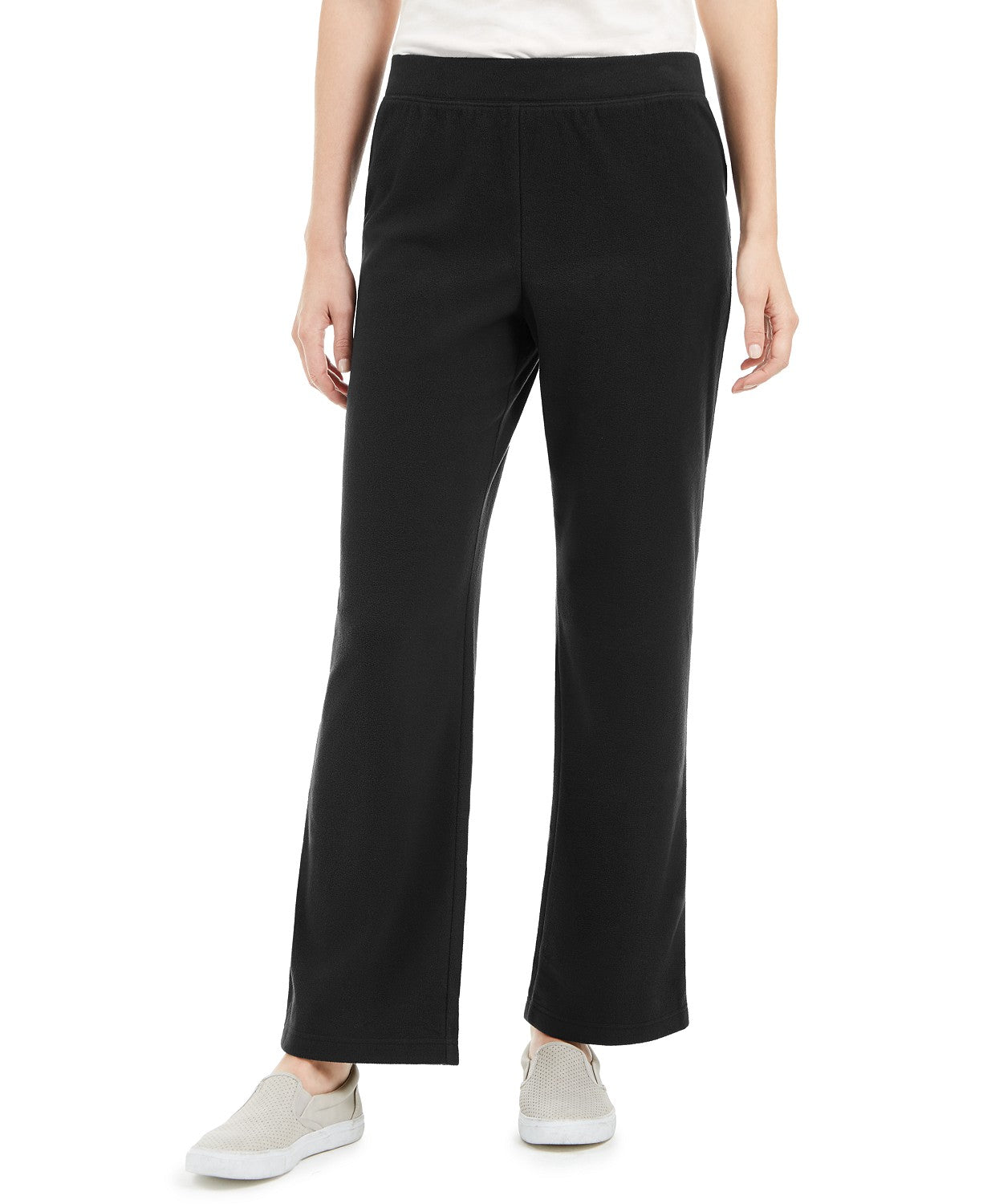Karen Scott Women's Sport Microfleece Pants Black Size Extra Large