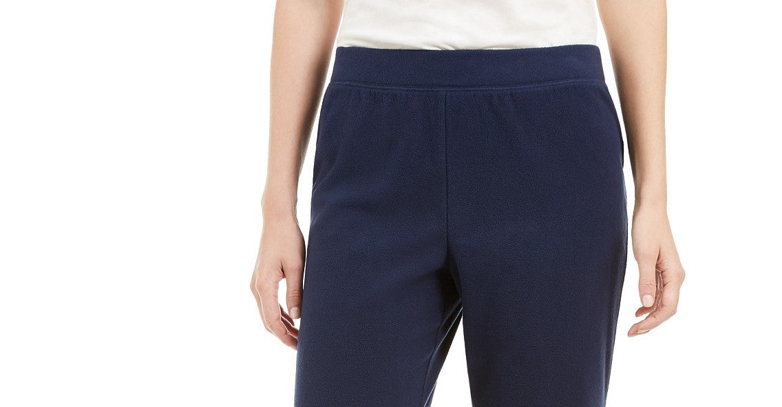 Karen Scott Women's Petite Microfleece Pants Blue Size Medium