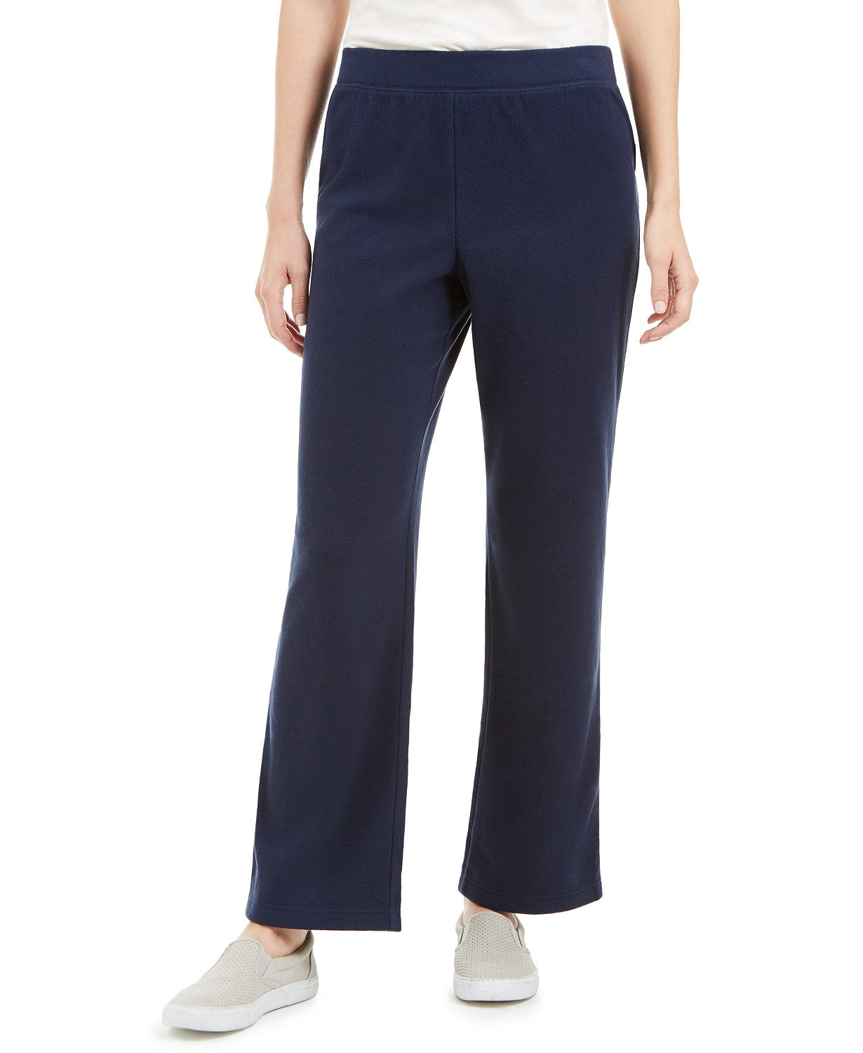 Karen Scott Women's Petites Microfleece Pants Blue Size Small