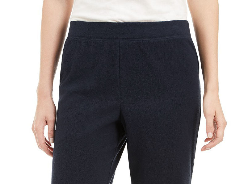 Karen Scott Women's Petites Microfleece Pants Black Size Medium
