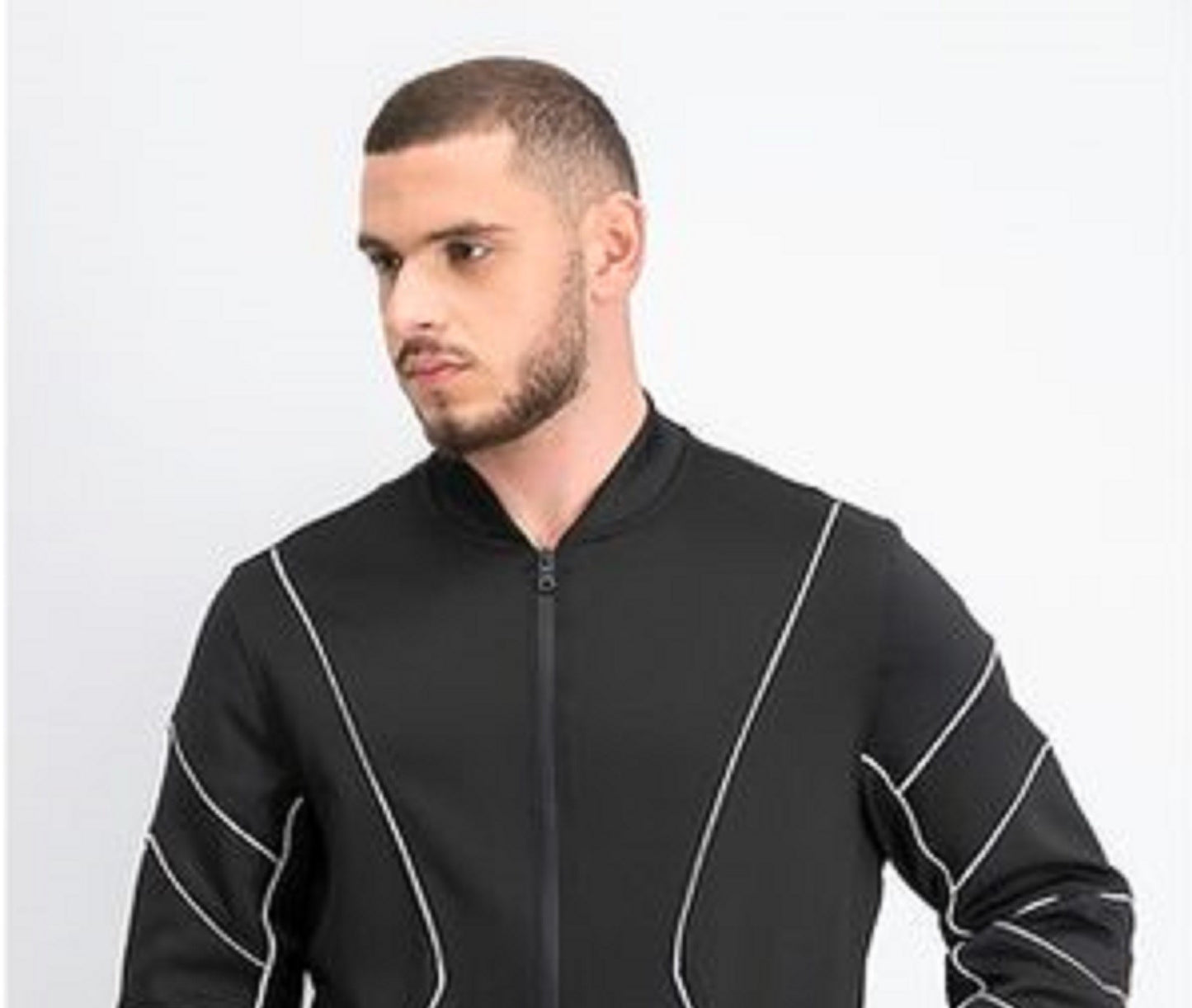 INC International Concepts Men's Piped Zip-Front Knit Jacket Black Size2 X-Large