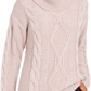 Charter Club Women's Cowl-Neck Cable-Knit Glitter Sweater Pink Size Extra Large