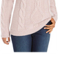 Charter Club Women's Cowl-Neck Cable-Knit Glitter Sweater Pink Size Extra Large