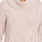 Charter Club Women's Cowl-Neck Cable-Knit Glitter Sweater pink Size XX-Large