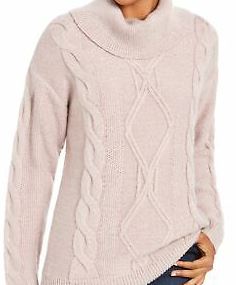 Charter Club Women's Cowl-Neck Cable-Knit Glitter Sweater pink Size XX-Large