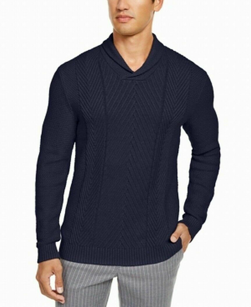 Tasso Elba Men's Textured Sweater  Dark Blue Size Small