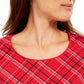 Karen Scott Women's Petite Plaid Top Red Size Medium