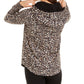 Ideology Women's Leopard Round-Hem Hoodie Beige Khaki Size X-Small