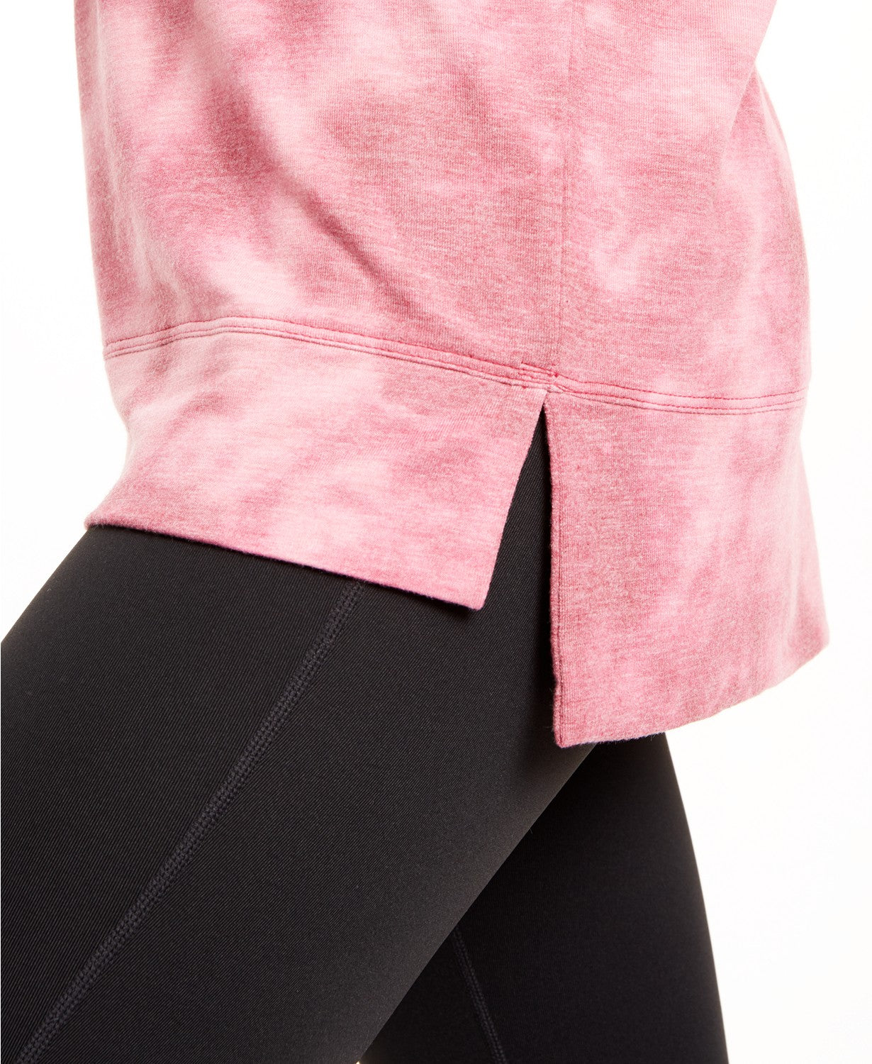 Ideology Women's Tie-Dyed High-Low Hem Sweatshirt Pink Size Extra Small