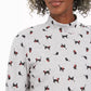 Karen Scott Women's Petite Cats & Bows Printed Mock-Neck Top Gray Size Extra Large