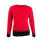 करेन स्कॉट महिलाओं का कलरब्लॉक्ड-हेम स्वेटर ब्राइट रेड साइज़ एक्स-स्मॉल