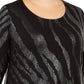 JM Collection Women's Plus Size Scoop-Neck Printed Top  Black Size Extra Large