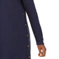 JM Collection Women's Cotton Side-Button Open-Front Cardigan Blue Size Large