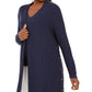 JM Collection Women's Cotton Side-Button Open-Front Cardigan Blue Size Extra Large