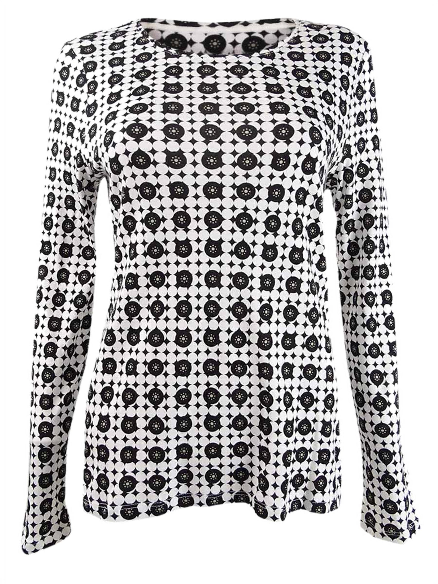 Charter Club Women's Printed Pima Cotton Top White Size Extra Large