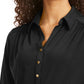 Charter Club Women's Knit Polo Shirt Black Size X-Large