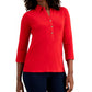 Charter Club Women's Knit Polo Shirt Vivid Red Size X-Large
