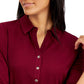 Charter Club Women's Knit Polo Shirt Red Size Small