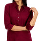 Charter Club Women's Knit Polo Shirt Wine Size XX-Large