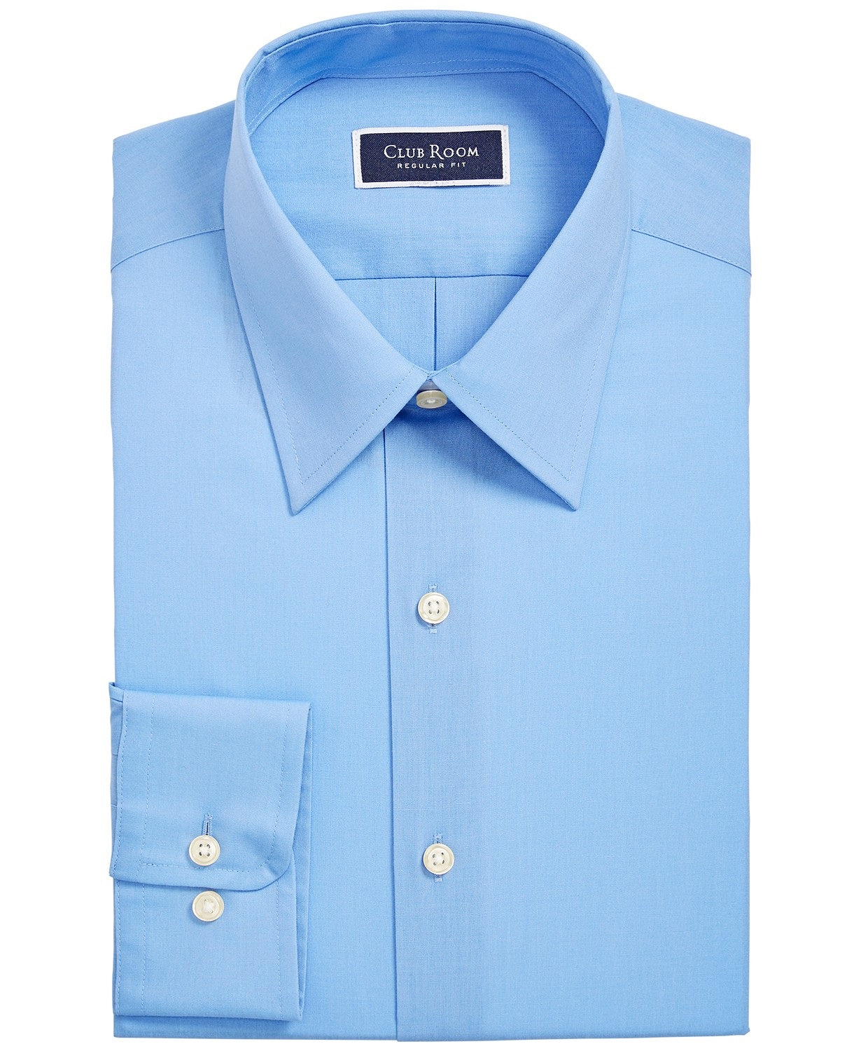 Club Room Men's Regular-Fit Solid Dress Shirt French Blue Size 15.5x34-35