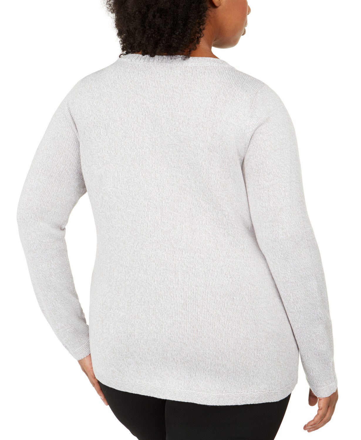 Karen Scott Women's Plus Size Holiday-Cats Graphic Sweatshirt Med Gray Size 1X