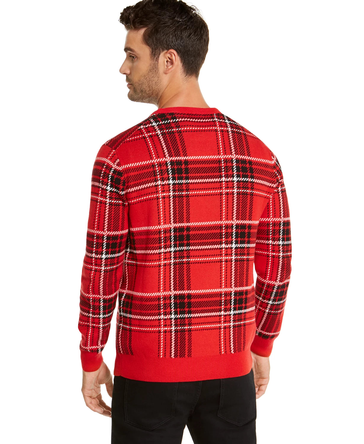 Charter Club Men's Plaid Family Sweater Red - Size Small