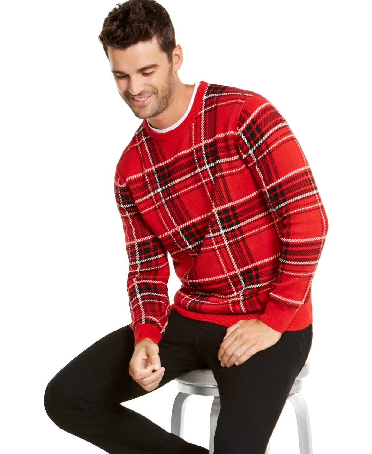 Charter Club Men's Plaid Family Family Sweater Red Size 2 Extra Large