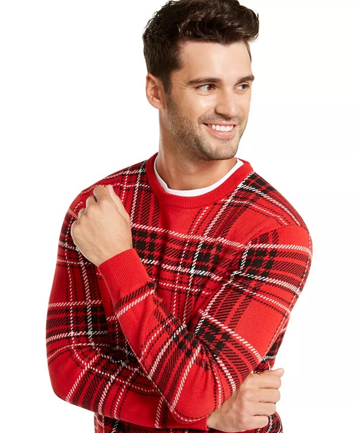 Charter Club Men's Plaid Family Family Sweater Red Size 2 Extra Large