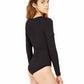 Bar III Women's Twisted Thong Bodysuit Black Size X-Small