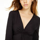 Bar III Women's Twisted Thong Bodysuit Black Size X-Small