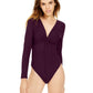 Bar III Women's Twisted Thong Bodysuit  Purple Size 2 Extra Large