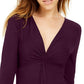Bar III Women's Twisted Thong Bodysuit  Purple Size 2 Extra Large