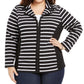 Karen Scott Women's Plus Size Notch Collar Zip-Front Jacket Black Size3 Extra Large