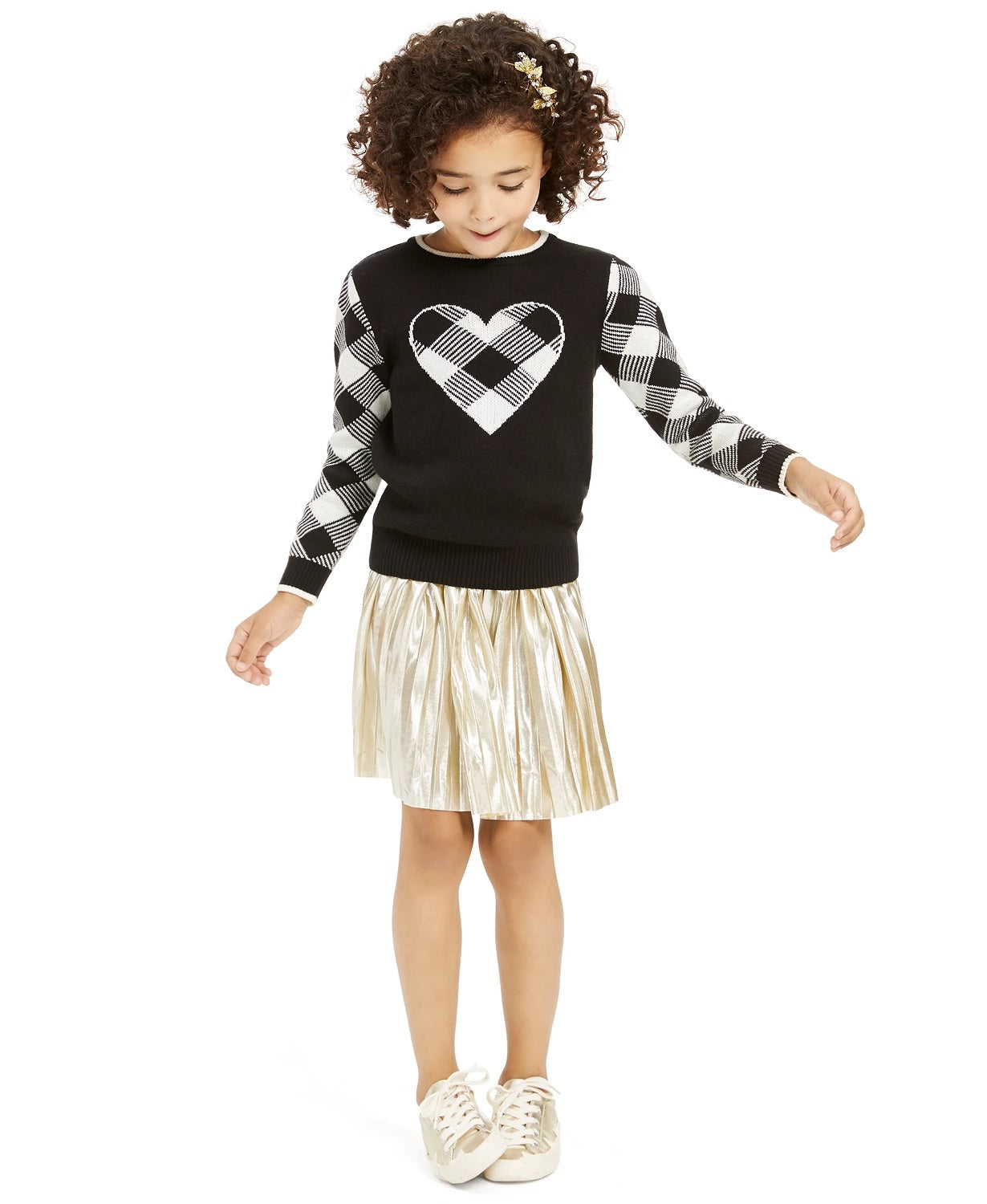 Charter Club Little Girls Buffalo Check Family Sweater  White Size 6X