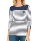 Karen Scott Women's Sport Colorblocked Striped Top Blue Size Small