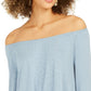 Style & Co Women's Off-The-Shoulder Bell-Sleeve Top Blue Size Extra Large