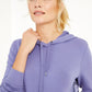 Ideology Women's Printed-Panel Long Hoodie Purple Size Small