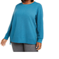 Ideology Women's Plus Size Side-Zipper Sweatshirt Dark Blue Size XX-Large