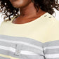 Karen Scott Women's Sport Striped 3/4-Sleeve Top Yellow Size Extra Small