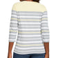 Karen Scott Women's Sport Striped 3/4-Sleeve Top Yellow Size Extra Small