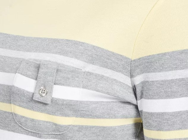 Karen Scott Women's Sport Striped 3/4-Sleeve Top Yellow Size Extra Small