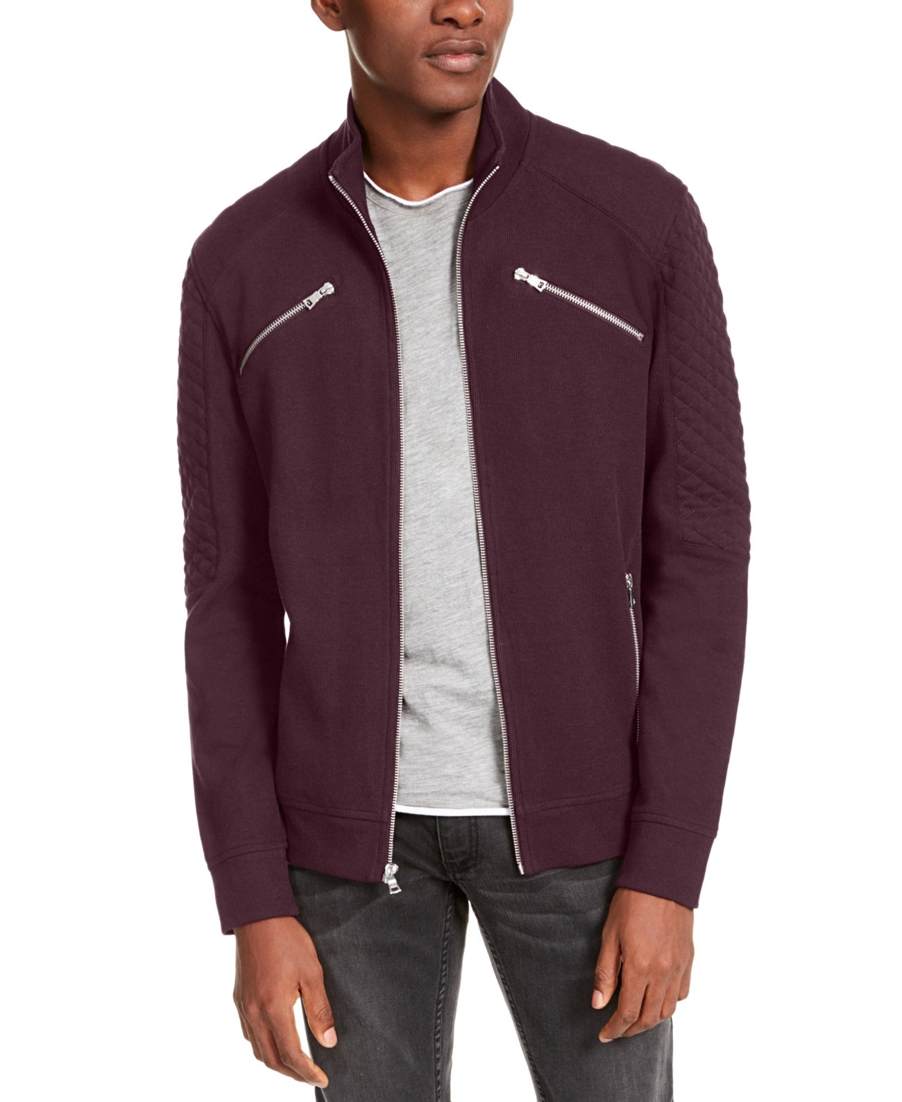 INC International Concepts Men's Ribbed Quilted-Sleeve Jacket Size Extra Large