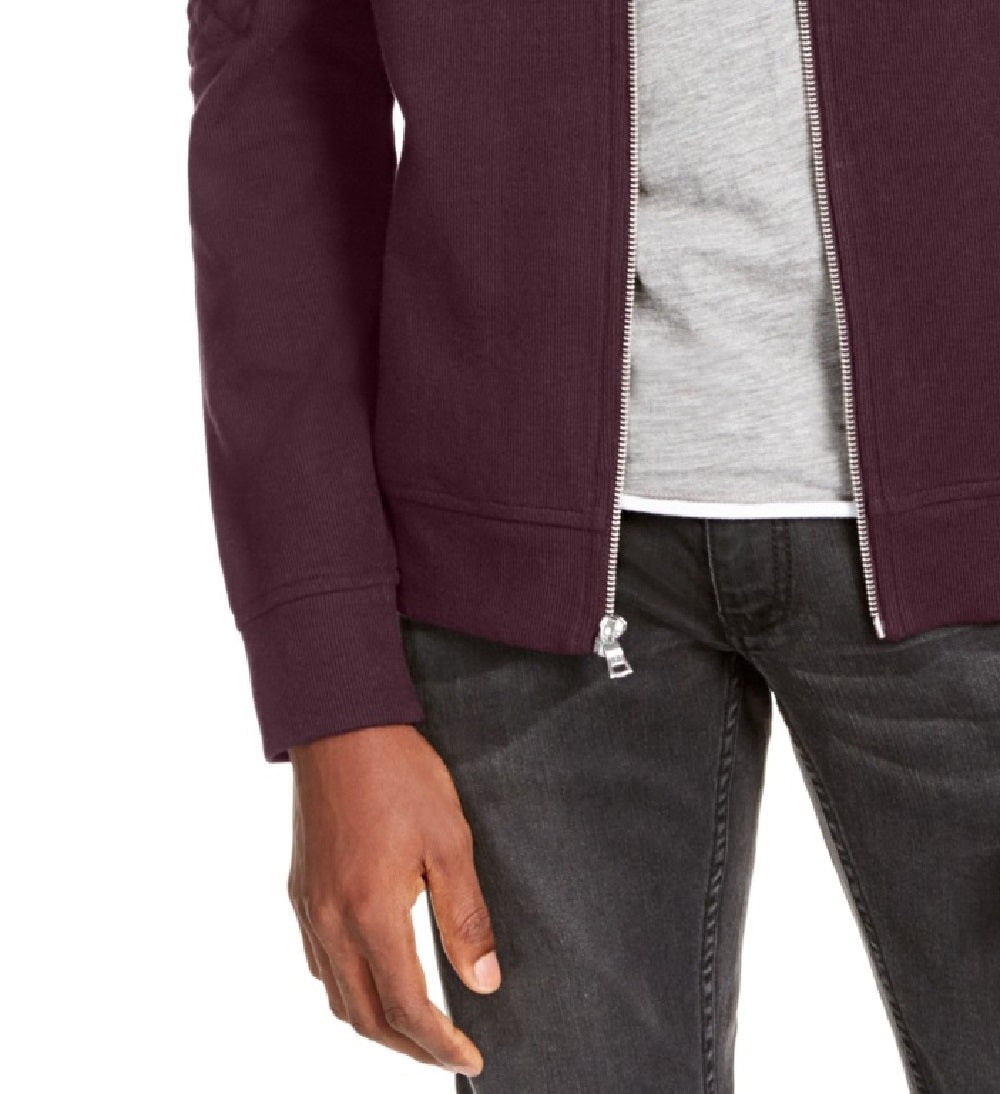 INC International Concepts Men's Ribbed Quilted-Sleeve Jacket Wine Size Extra Small