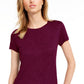 Maison Jules Women's Tie-Back Solid T-Shirt Red Size Extra Small