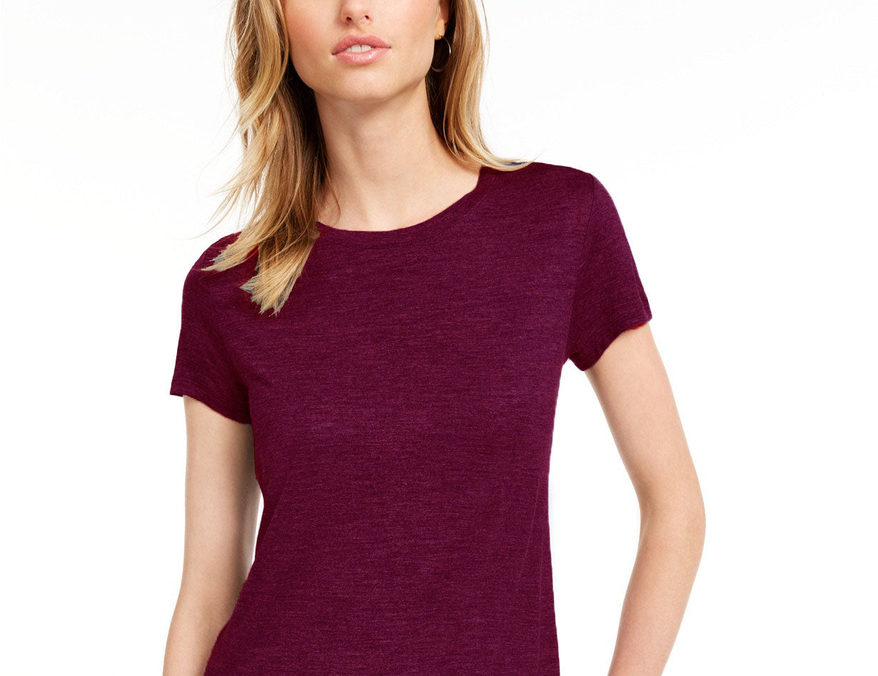 Maison Jules Women's Tie-Back Solid T-Shirt Red Size Extra Small