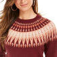 Style & Co Women's Fair Isle Crewneck Sweater Red Size 2 Extra Large