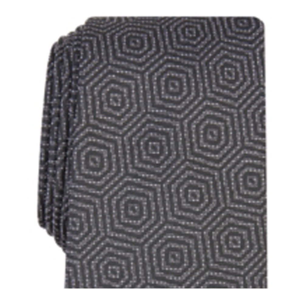Alfani Men's Debin Abstract Plaid Tie Black Size Regular