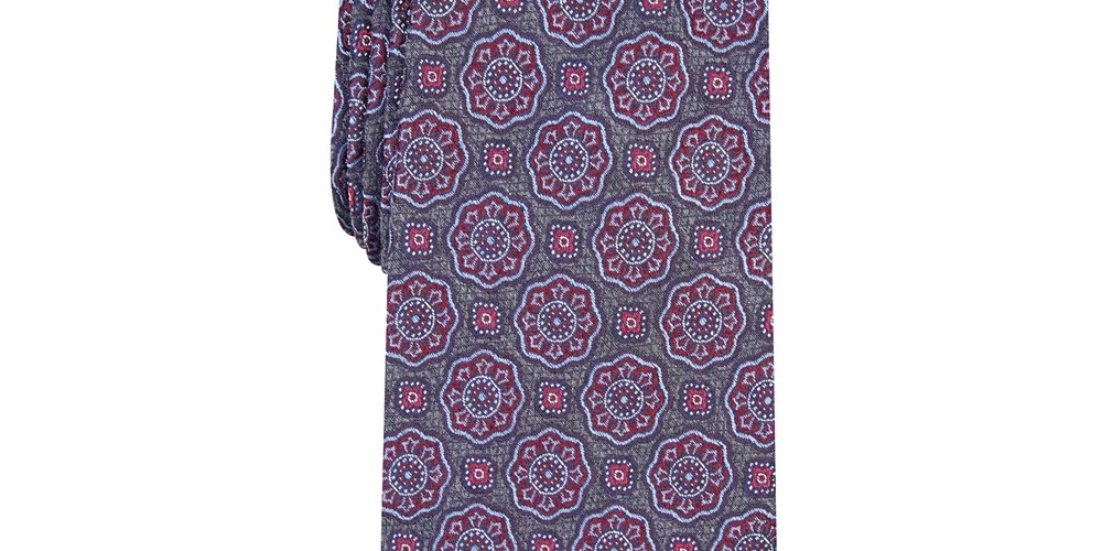 Tasso Elba Men's Como Medallion Tie Navy Size Regular