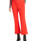 Bar III Women's Cropped Kick Flare Pants Red Size 10