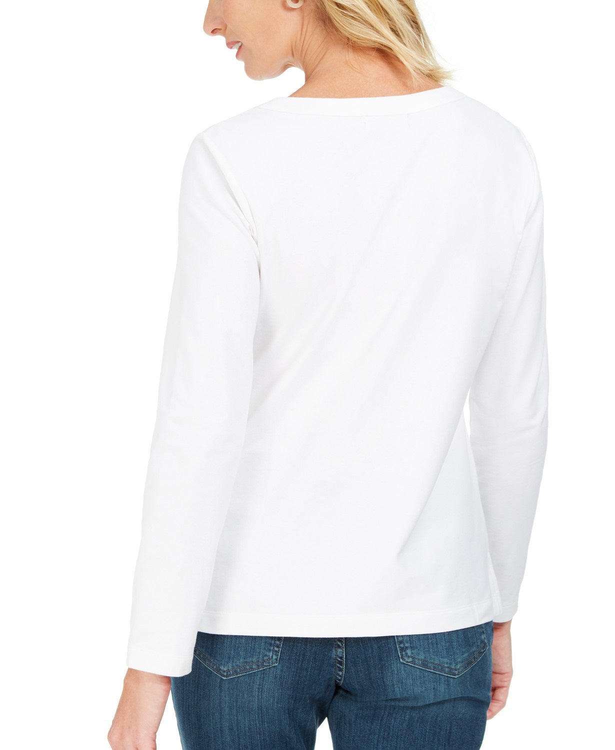 Karen Scott Women's Lace-Up French Terry Sweatshirt Black Size Large